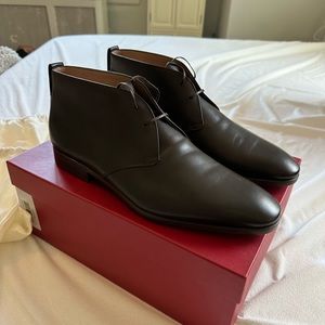 Salvatore Ferragamo Teodoro Carabiner Brown Leather Boot